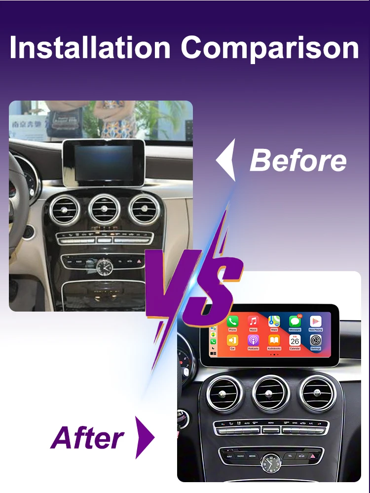 AUTOTOP 10,25 Zoll Linux Auto-Multimedia-Radio für Mercedes Benz C-Klasse W205 GLC W447 NTG 5.0 Carplay Android Auto Airplay Mirroring – Detail 4