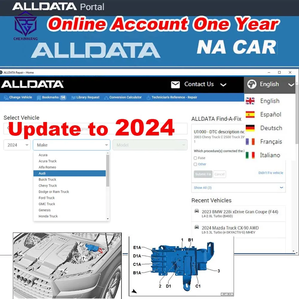 

2024 Alldata Online Account All Data one year Auto Repair Software for Car Truck 12 Month Auto Diagnostic Udpate Online