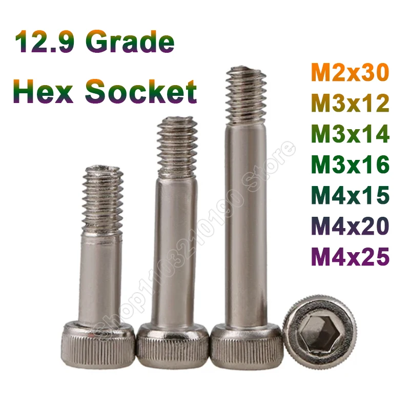 

5-100pcs M2 M3 M4 Nickel Plated Grade 12.9 Steel Part Half Thread Hexagon Hex Socket Cap Partial Tooth Allen Head Screw Bolt