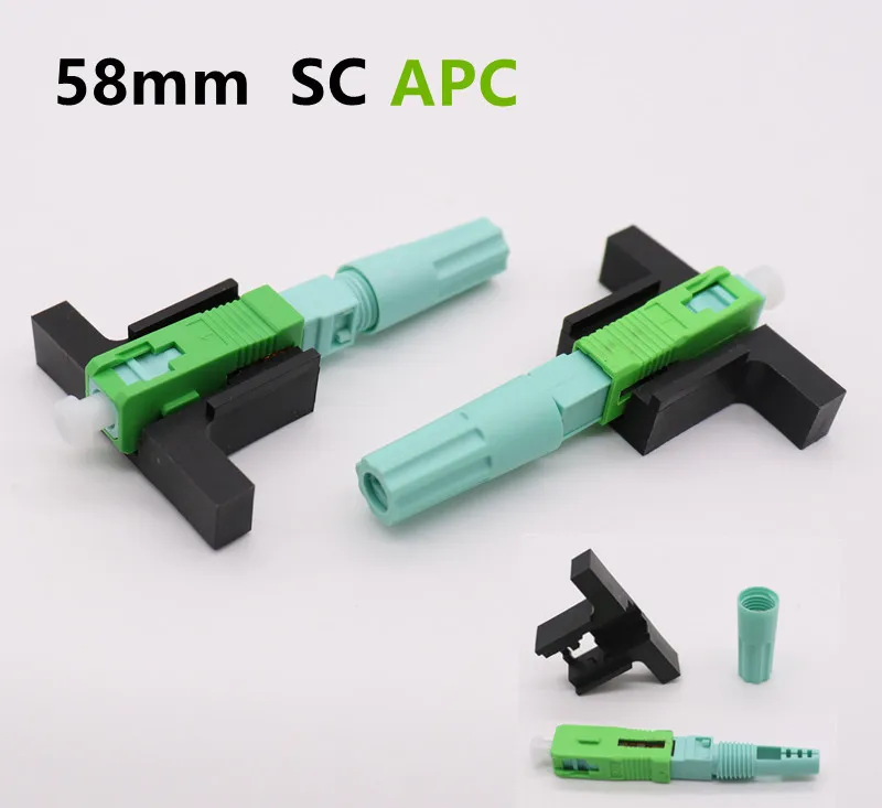 Imagem -02 - Apc Rápido Connnector Fibra Óptica Ftth sm Frio Conector Ferramenta Boa Repetibilidade Baixa Perda 50 100 200 Peças 58 mm sc