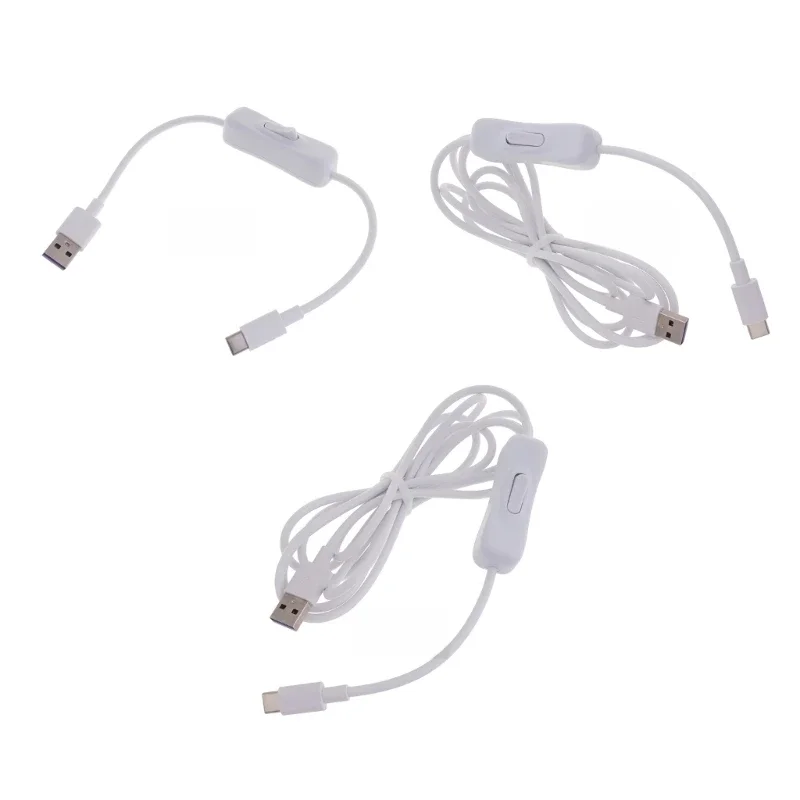 Biały kabel USB do typu C z przełącznikiem wysokiej dane prędkości transferu i przewód ładujący do urządzenia cyfrowe i akcesoriów — zdjęcie produktu 7