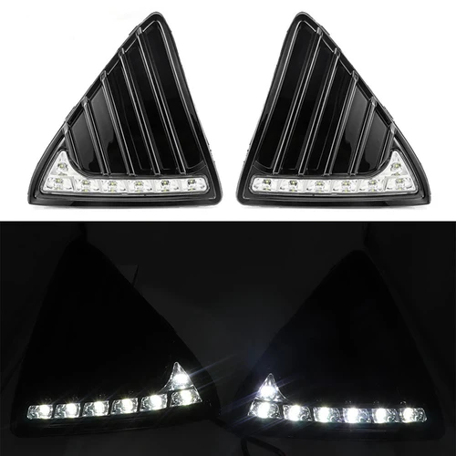 Imagen 2 del producto Luces LED de circulación diurna para coche Ford Focus 3 MK3, luces antiniebla de 12V impermeables, DRL, señal de giro blanca, accesorios de lámpara, 2012 ~ 2015, 2 unids/set