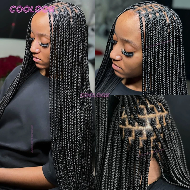 36 "صندوق جديلة شعر مستعار كامل الدانتيل مضفر الباروكات شعر مستعار اصطناعي للنساء #2