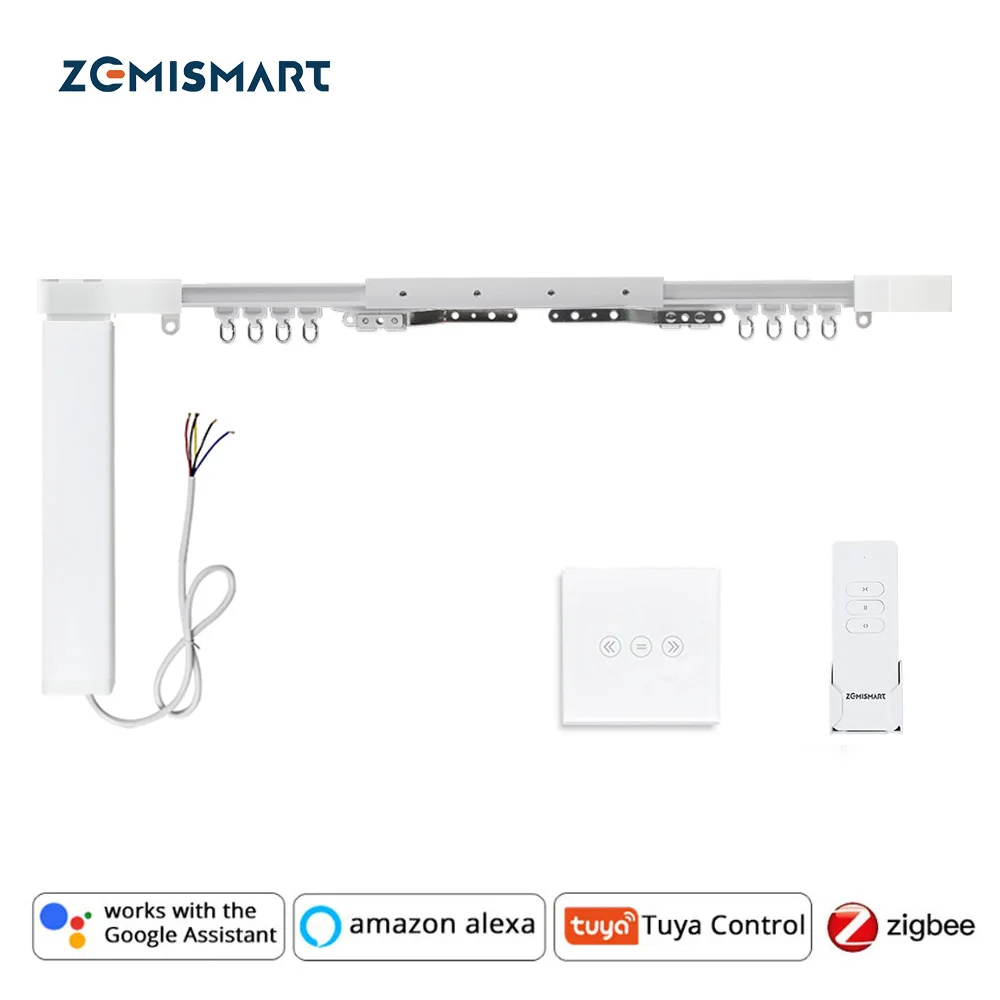 

Zemismart Electric Curtains Motor With Tuya Zigbee Curtain Switch Smart Life Alexa Google Home Control