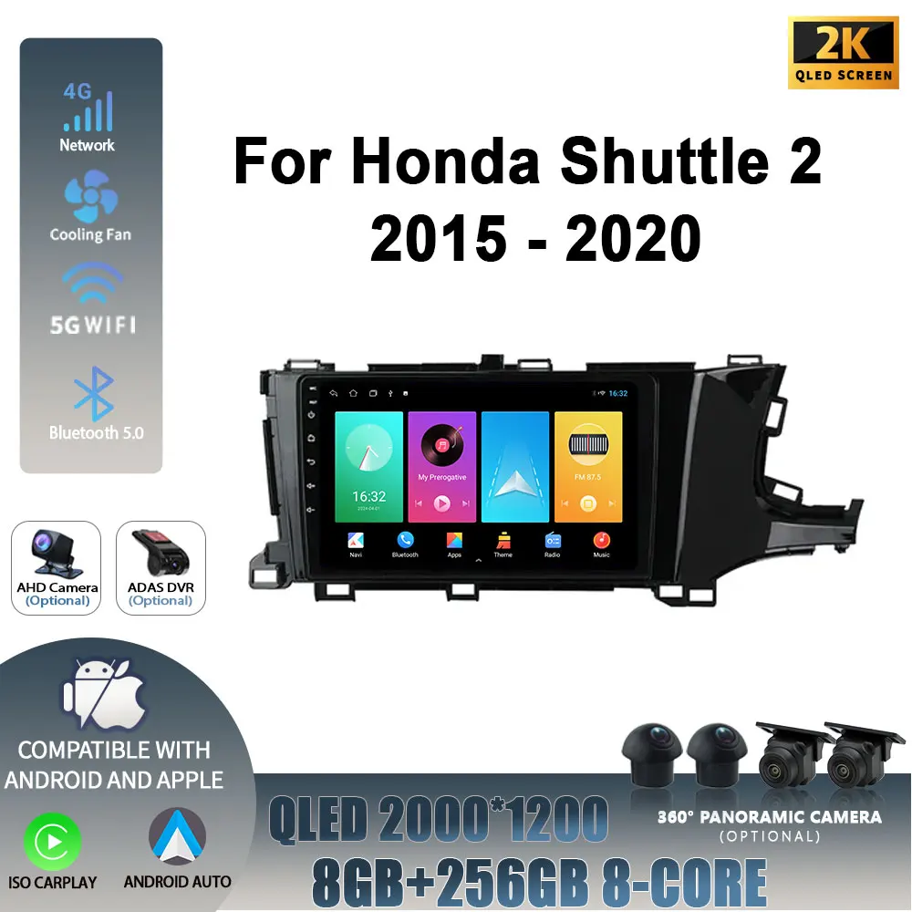 

Для Honda Shuttle 2 2015-2020 головное устройство 2DIN Android 14 беспроводной Carplay экран автомобильный радиоприемник мультимедийный навигационный плеер 4G WIFI