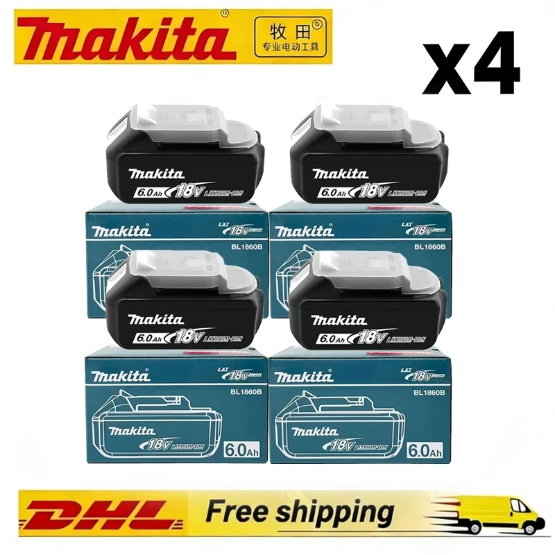 Original Makita BL1860 6Ah Akku für Elektrowerkzeuge, Ersatz-Li-Ion-Akku LXT BL1850 BL1840 für Schraubendreher V 18 mit BMS, Akku 18V
