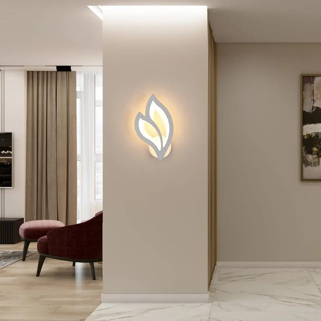 Moderne LED-Wandleuchte Acryl-LED-Wandlampe Innen-Wandbeleuchtung für Nachttisch, Flur, Treppe, Wohnzimmer, Schlafzimmer – Detail 7
