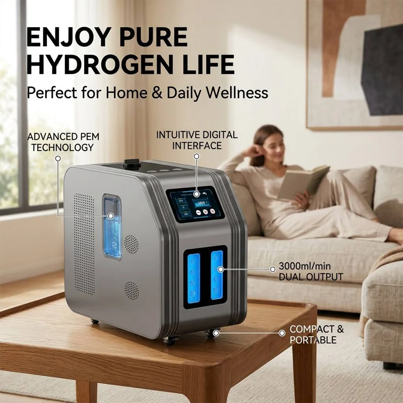 Powerful 3000ML Oxygen Hydrogen Inhaler Antioxidant 99.99% Purity H2 Gas Molecular Therapy SPE PEM Hydrogen Water Generator