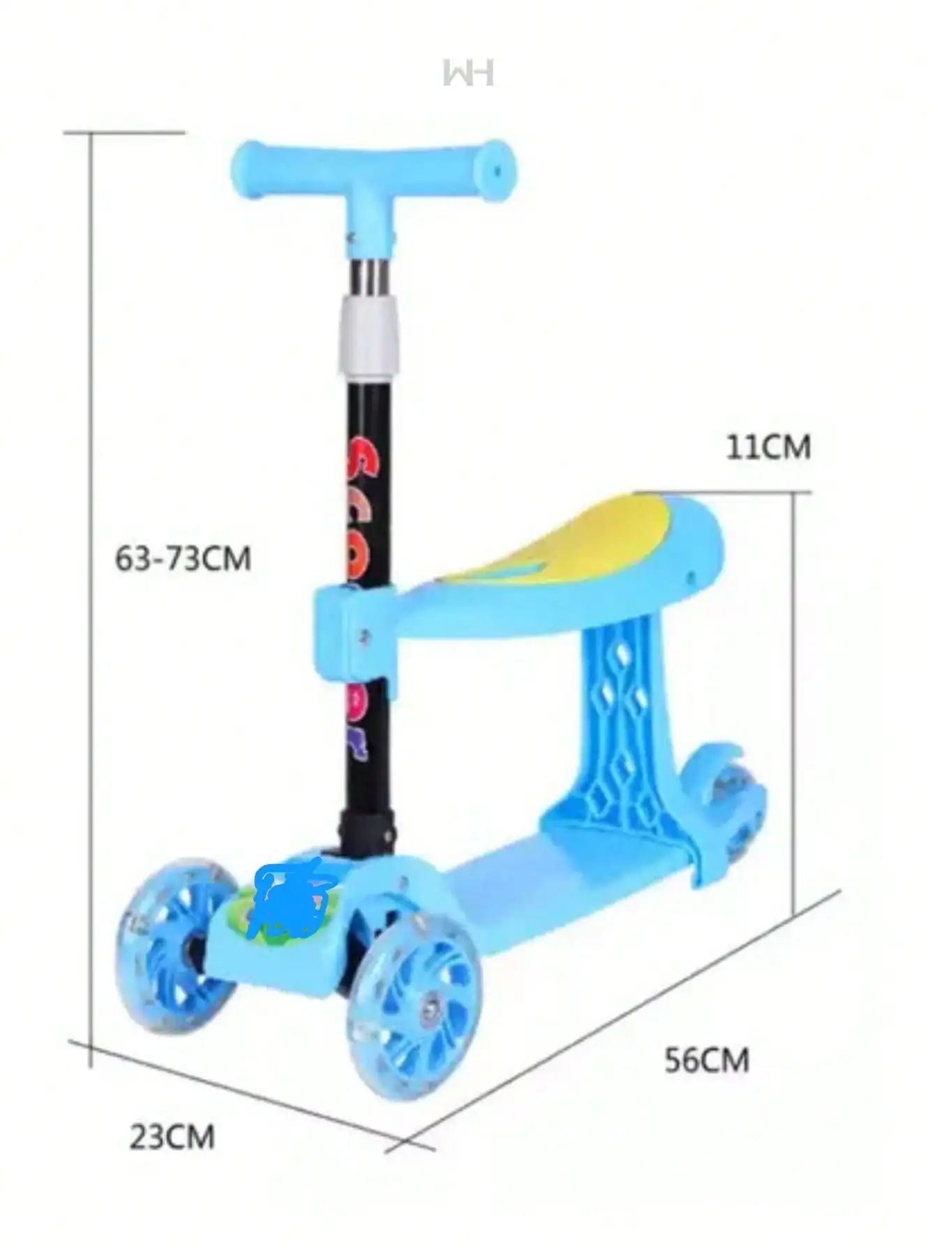 Scooter with seat, Devil skate for children, outdoor games, entertainment, resistant