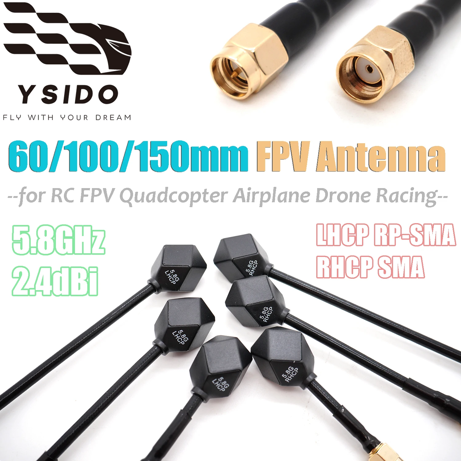 Antenne Pagode Realacc 5.8 GHz SMA Mâle – Omnidirectionnelle RHCP Pour Drone FPV Drone FPV Longue Portée