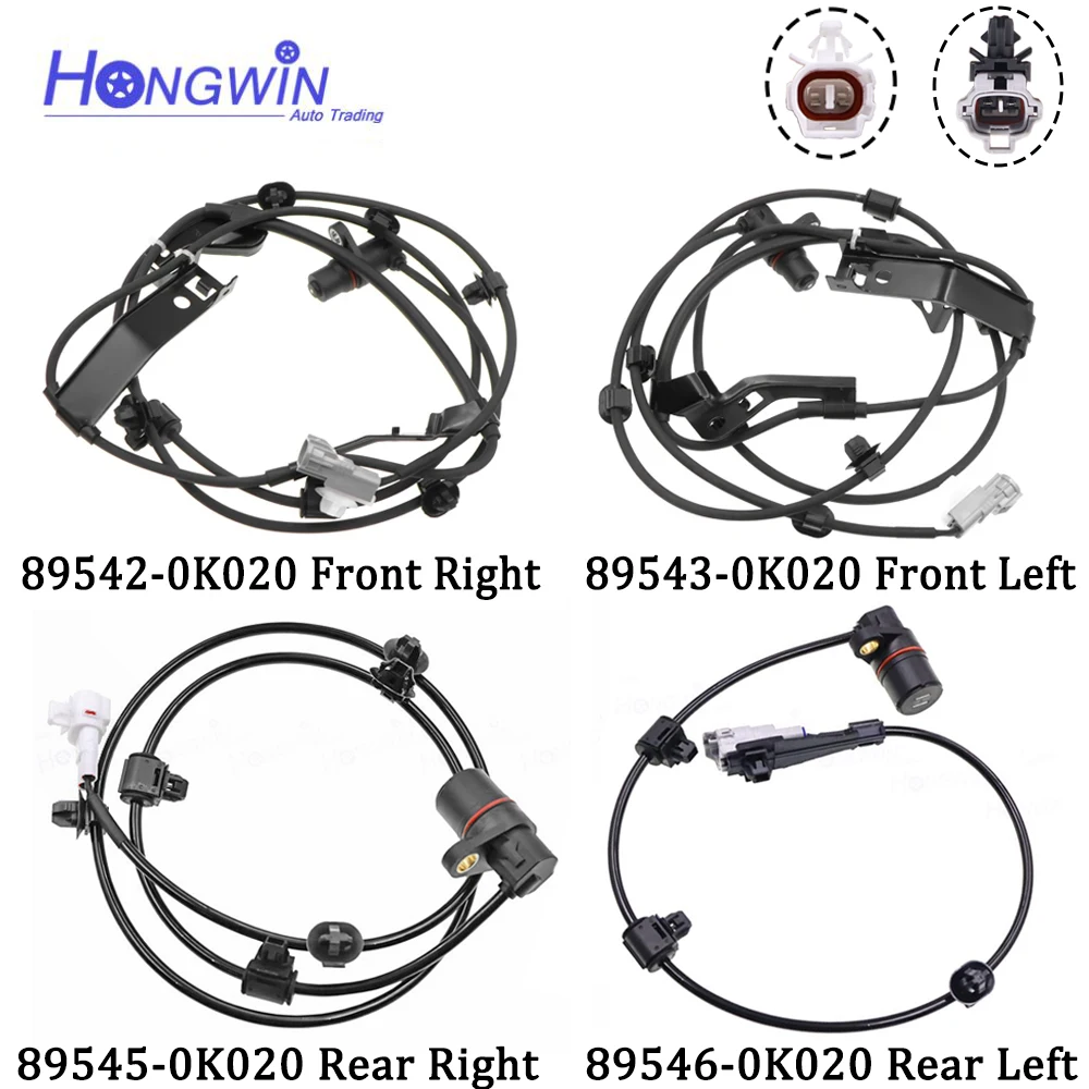 1/2/4pcs Front Rear Left Right ABS Speed Sensor For Toyota Hilux 2.7L Fortuner 3.0 2004-2015 89542-0K020 89545-0K020 89546-0K020