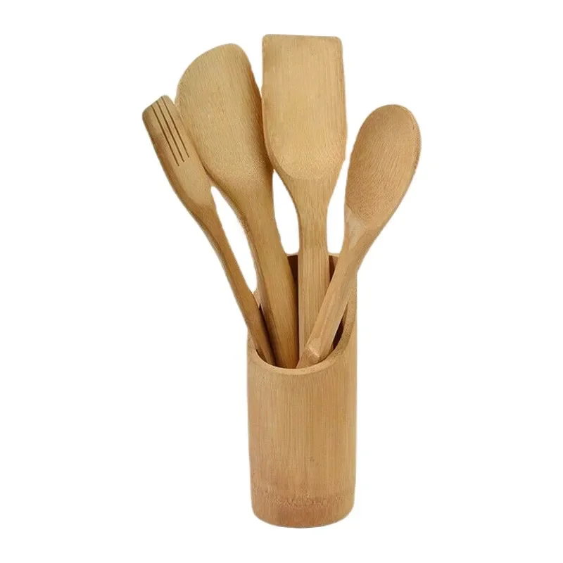 Juego 4 piezas paletas cocina bambú, 28 cm, utensilios de cocina