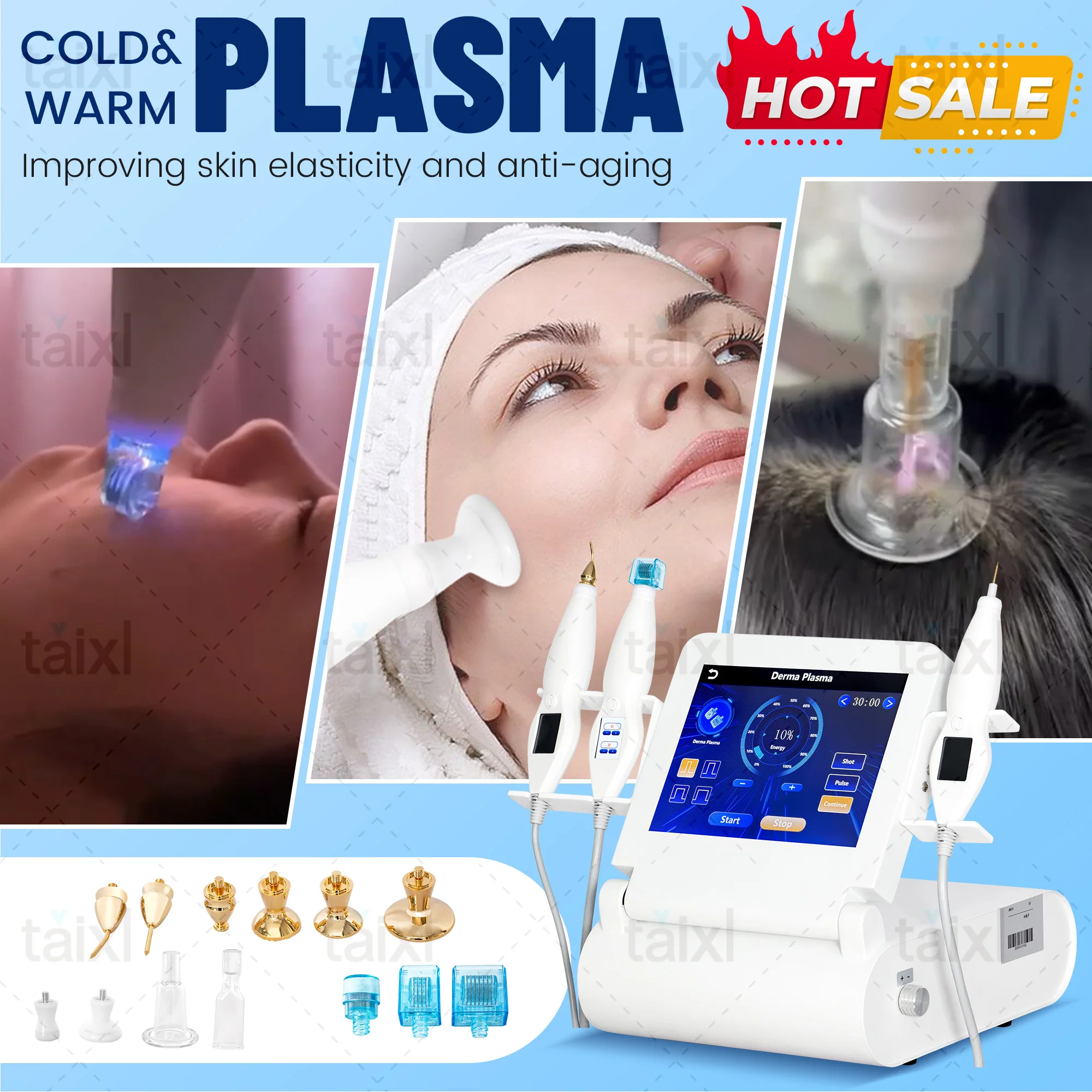 

6 In 1 Factory Supply Pigmentation Treatment Plasma Machine Device Easy Adjust Energy Hot And Cold Therapy Skin Care Tool