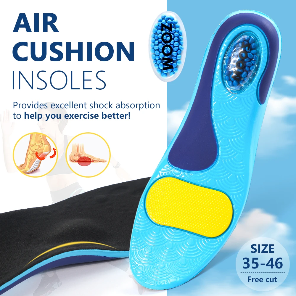 【Xxin】Arch Support Insole Air Cushion Shock Absorption Shoe Insoles Soft Gel Shoe Pad Size 35-46