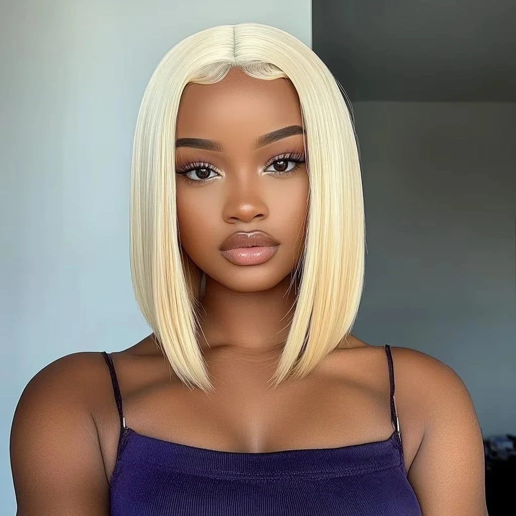 شقراء بوب شعر مستعار شعر الإنسان 613 الدانتيل الجبهة الباروكات شعر الإنسان 200% الكثافة 13x4 HD الدانتيل الباروكة الأمامية قبل قطعها مع شعر الطفل الغراء