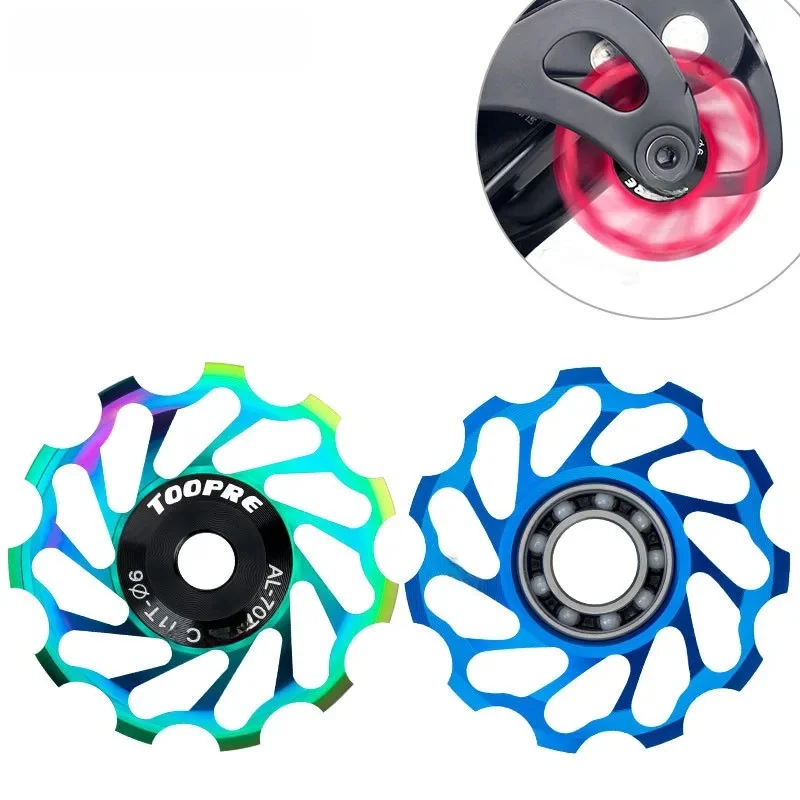 AliExpress TOOPRE Bicycle Rear Derailleur Guide Wheel 11T 13T Aluminum Alloy Lightweight Ceramic Perrin Bearings For Mountain Road Bike