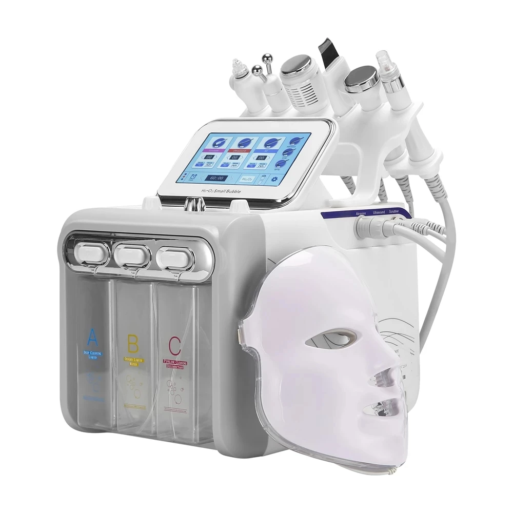 7 In1 Vacuum Face Cleaning Hydro Water Oxygen Jet Peel Machine Ance Pore Cleaner Face Massage Small Bubble Skin Care Device