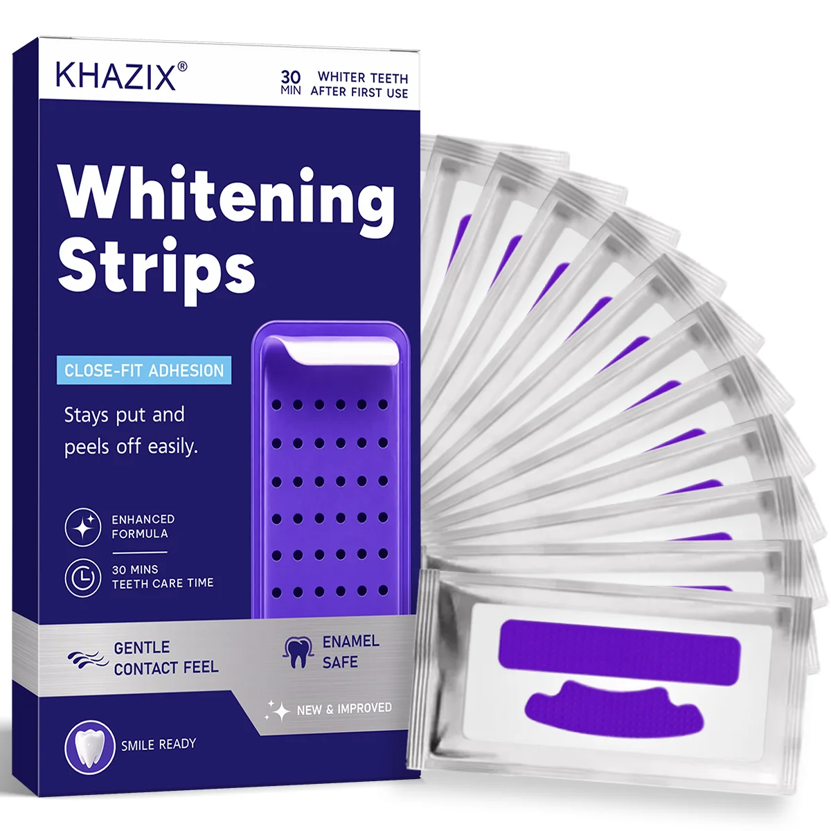 Teeth Whitening At Home - Patchs violets pour l'entretien des dents,