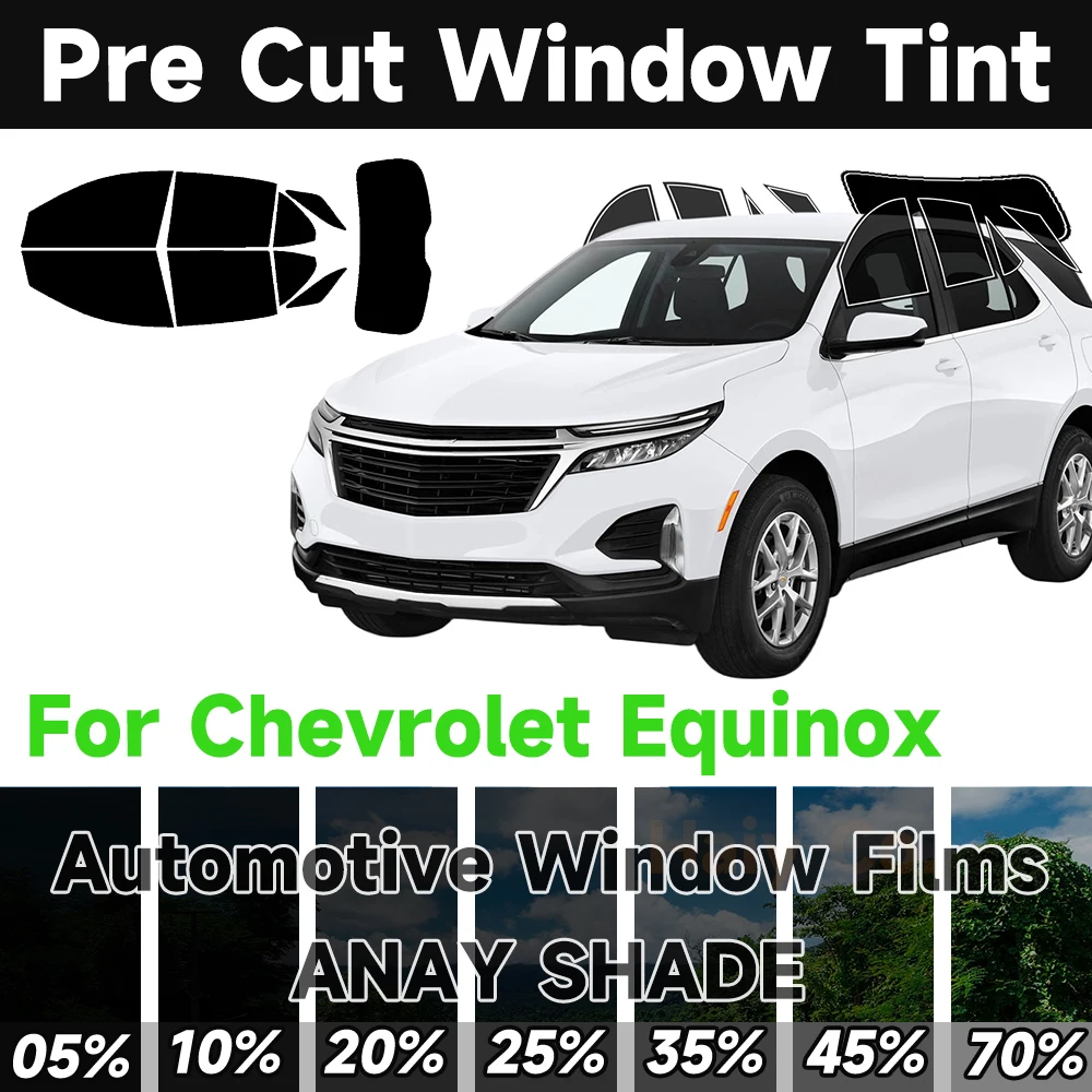 

Автоматические тонировочные пленки для Chevrolet Equinox 2005-2026, предварительно вырезанные автомобильные солнцезащитные УФ-блокирующие тепло, 2-слойная защита окон, конфиденциальность, черный