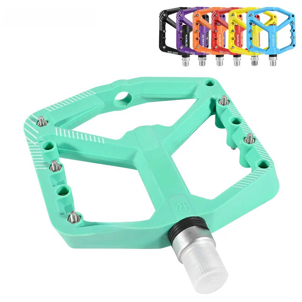 AliExpress NANLIO NanLio MTB Ultralight Flat Pedal Bearings XC AM Mountain BMX Anti-slip Big Foot DU Bushing Colorful Nylon Plastic 9/16" Bicycle
