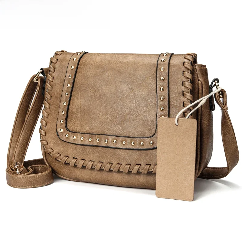 Annmouler moda damska torba na ramię Pu skóra solidna torba typu Crossbody kolor marka torebka mała Khaki torba dla pań — zdjęcie 2