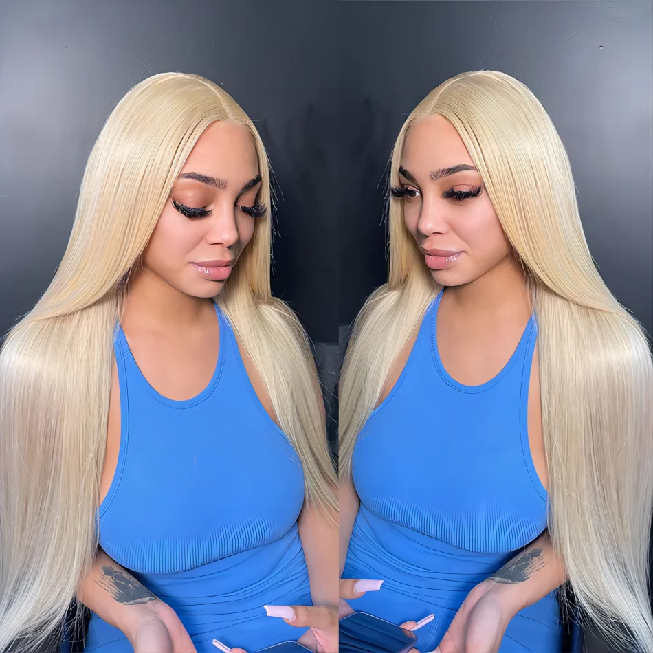 Honey Blonde Straight Lace Frontal Wig para Mulheres, HD Lace Front, Perucas de Cabelo Humano, Remy Brasileiro, Colorido, 13x4, 180 Densidade, 613, 13x6