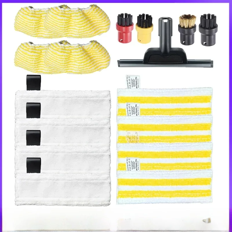 Chiffon de vadrouille à vapeur en Microfibre pour aspirateur Karcher EasyFix SC2 SC3 SC4 SC5, tête de grattoir en verre, brosse en Nylon, accessoires