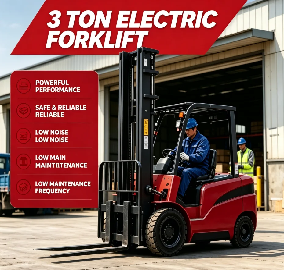 Compact 2Ton Electric Counterbalance Forklift Four Wheel Flexible Turning Indoor Narrow Warehouse Cargo Lifting Machin