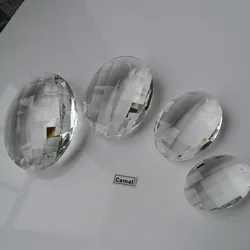 Camal 1PCS 38/50/63/76mm K9 Clear Faceted Egg Shape Crystal Glass Prisms Pendant SunCatcher Lamp Lighting Chandelier Home Decor