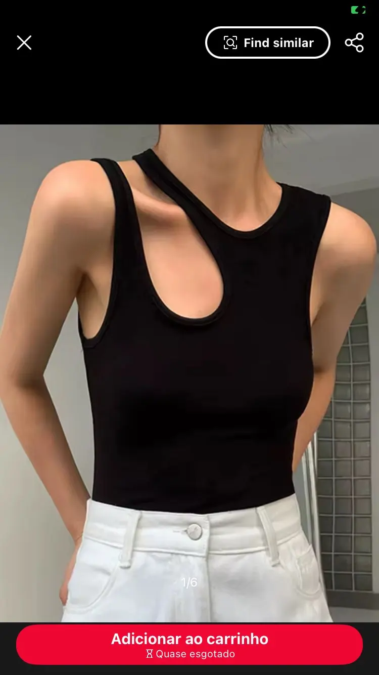 Casual y2k White Cut Out Women's T Shirt Sleeveless Slim T Shirts Female Clothing 2024 Summer Fashion crop top women camisetas photo review