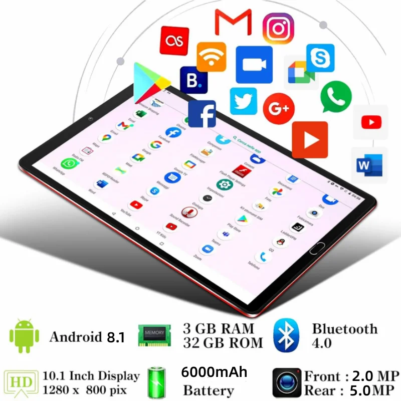 Imagem -04 - Capa de Couro Flip para Chamada Telefônica Andróide 8.1 Octa-core 3gb de Ram 32gb Rom tipo c Cpu Câmera Dupla Presente 101 em Mtk9863