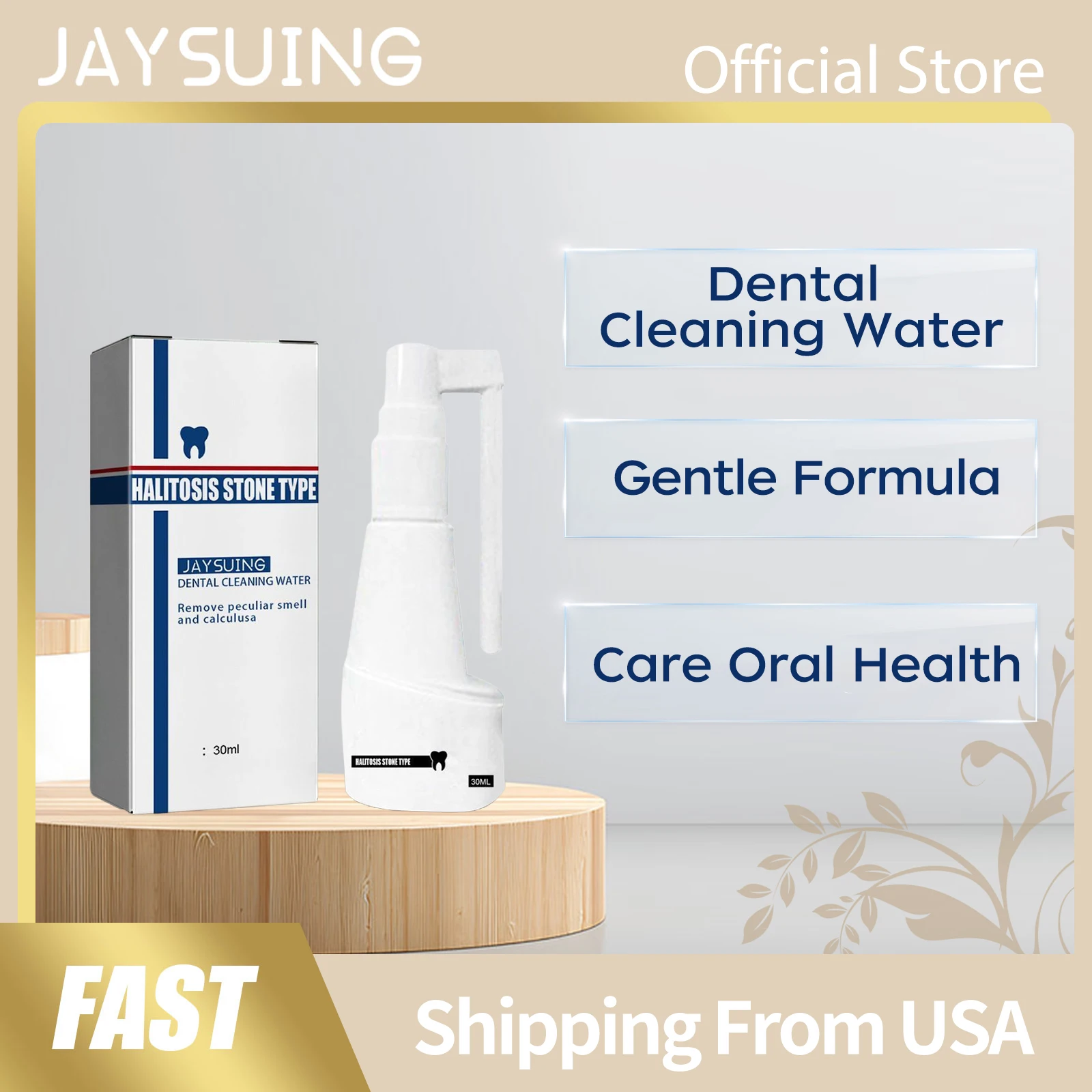 Spray Bucal Jaysuing Fresh, Mejora el Mal Aliento, Reduce el Sarro, Limpia Rápidamente, Cuidado Profundo de las Encías, Agua de Limpieza Dental Saludable