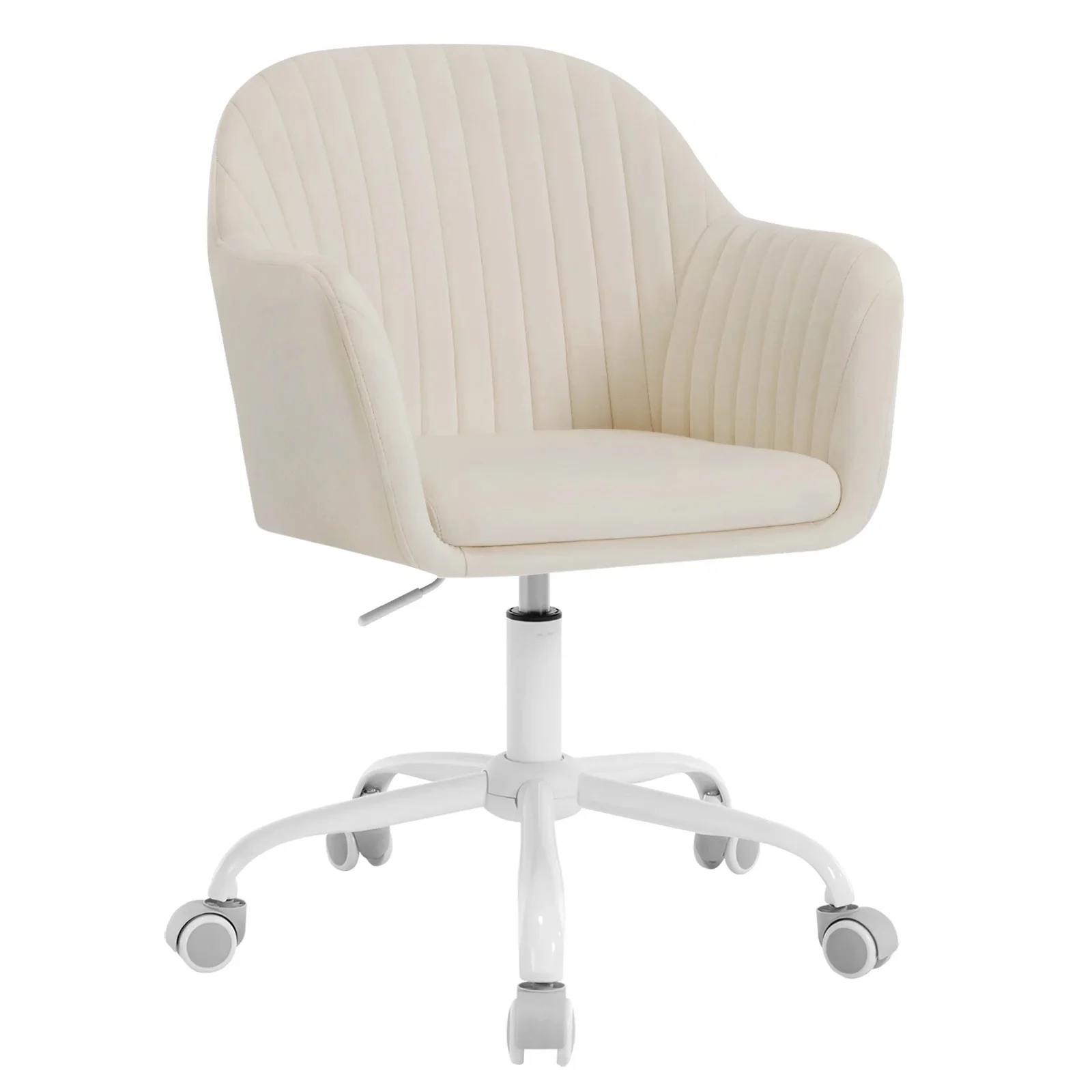 WOLTU Fluwelen bureaustoel Ergonomische dressing make-up stoel In hoogte verstelbare draaifauteuil met gewatteerd zitwiel - afbeelding 2