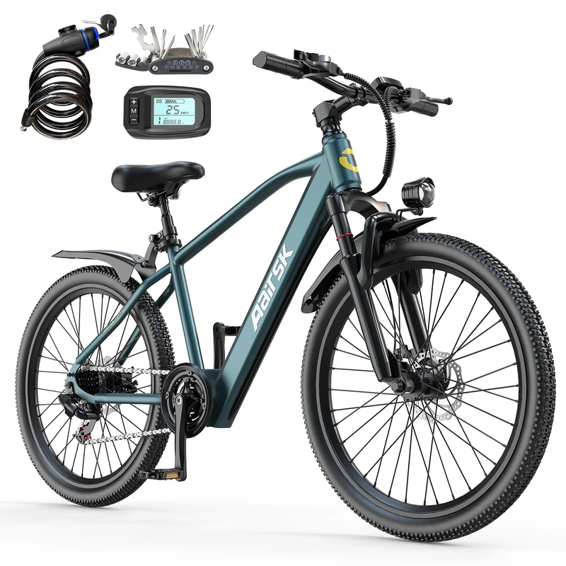 E-bike da montagna 26” con motore brushless 250W e sospensione anteriore