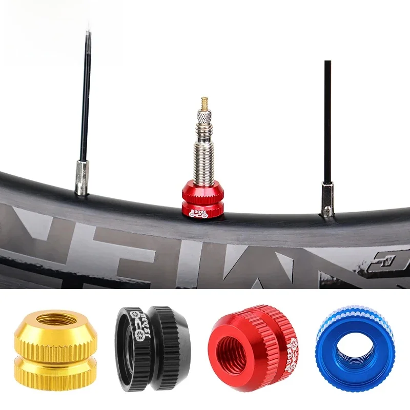 AliExpress NONE MUQZI 2Pcs Bike Tubeless Tire Presta Valve Nut MTB Road Bicycle Rim Aluminum Ultralight Valve Cap Cycling Repair Parts