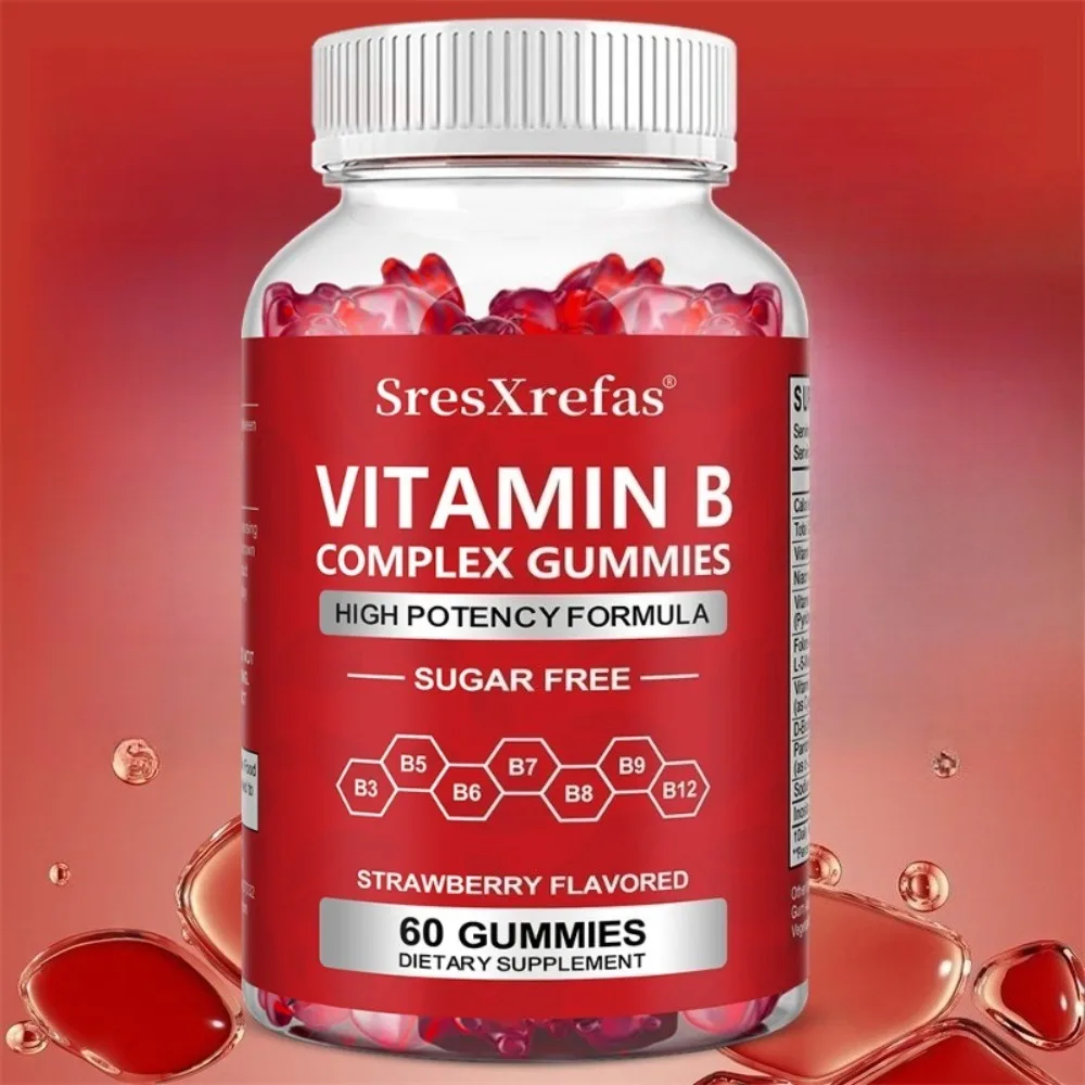

Vitamin B Complex Gummies - Fatigue, Reduces Stress and Anxiety, Mood Formula,Promotes Brain and Nervous System Health, Immunity