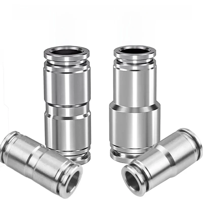 Raccord Pneumatique PU af en Acier Inoxydable 304, Connecteur Rapide, Diamètre Extérieur 4mm 6mm 8mm 10mm 12mm 14mm 16mm, 10 Pièces