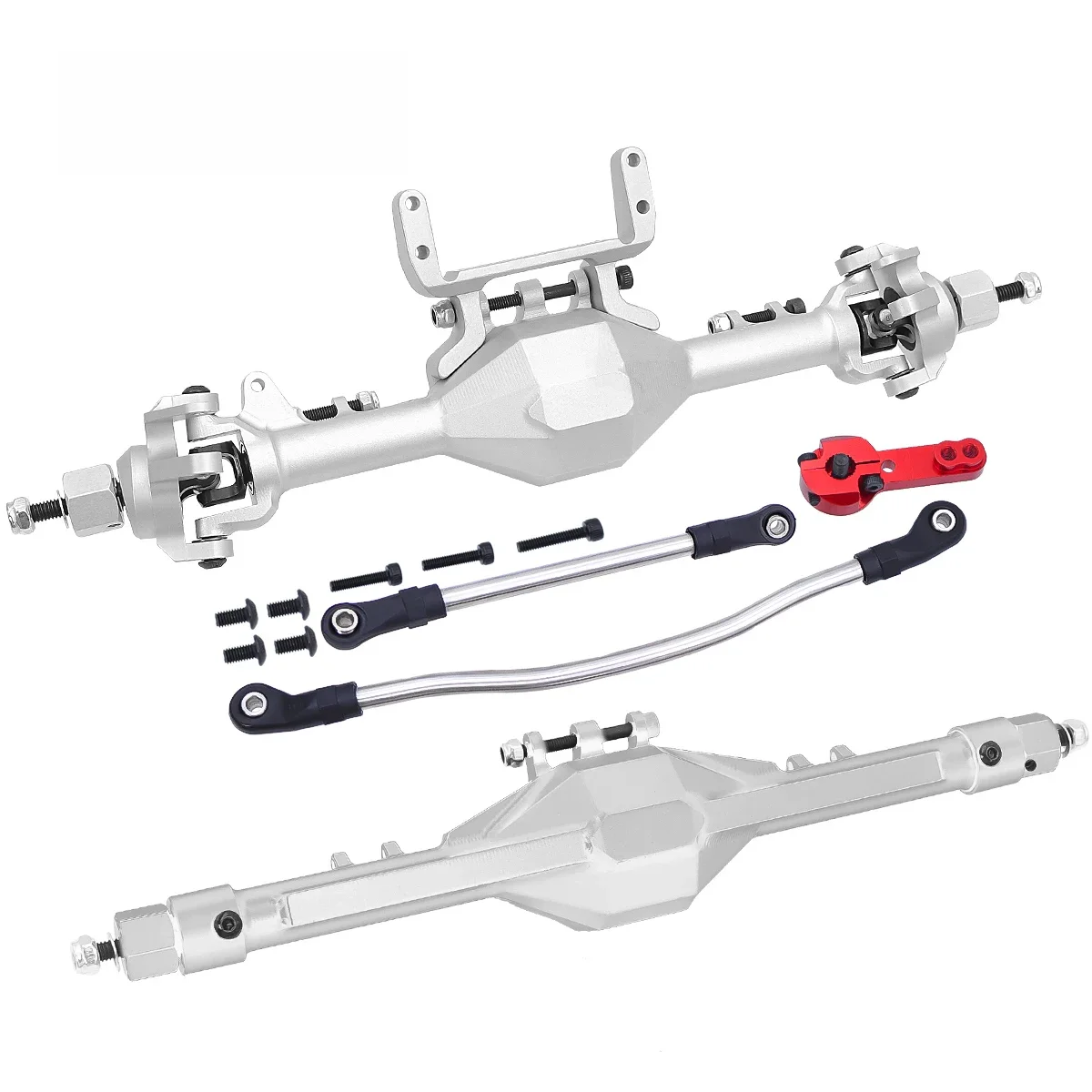 CNC Metaal Aluminium Voor Achter Rechte Complete As Set Voor 1/10 Axiale SCX10 II 90046 90047 RC Crawler Upgrade Onderdelen - afbeelding 2