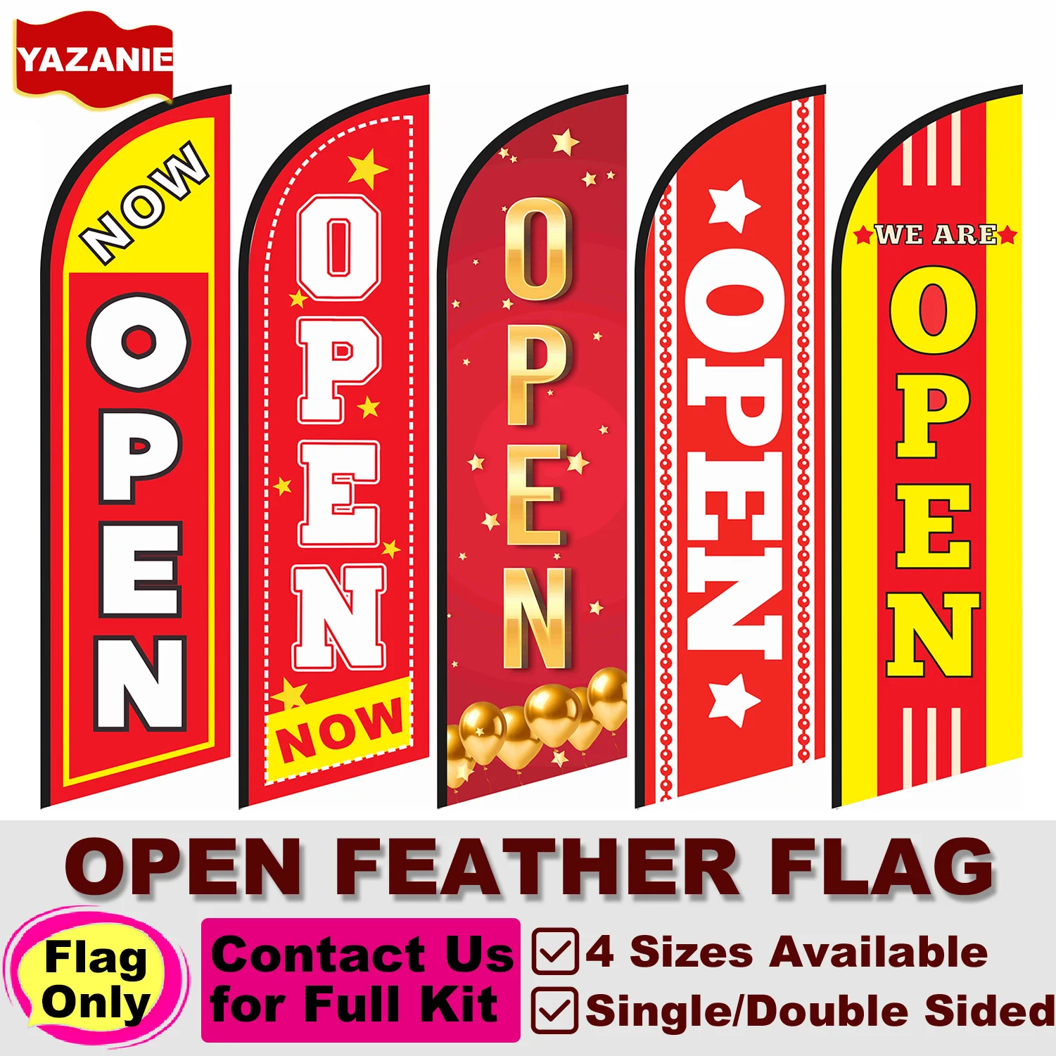 Bandera Publicitaria Tipo Pluma, Bandera de Pluma para Negocios, Bandera Swooper para Tiendas, Restaurantes, Cafés, Comercios Minoristas, Promoción