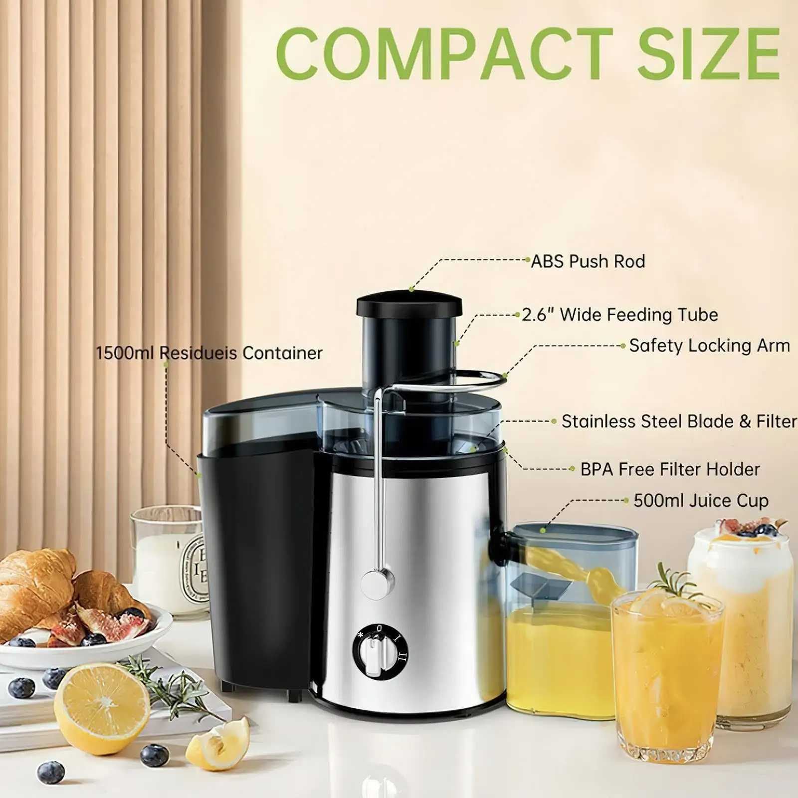 400W Electric Juicer Machine Juicer Wide fall for Whole Fruit Juicer Juicer vegables Fruit mix Blender with boot