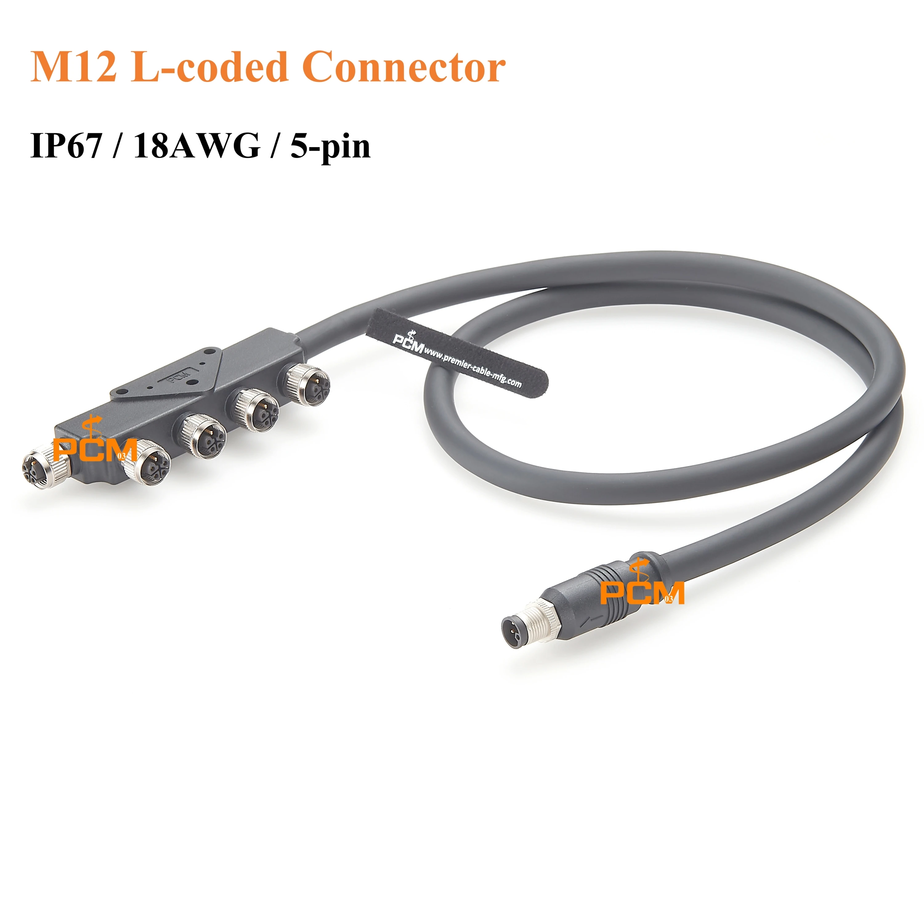 

Waterproof M12 L Coding Cable Connector Junction Box IP67 5Pin (4+PE) Male Female Connection Wire Profinet Switch Shielded Line