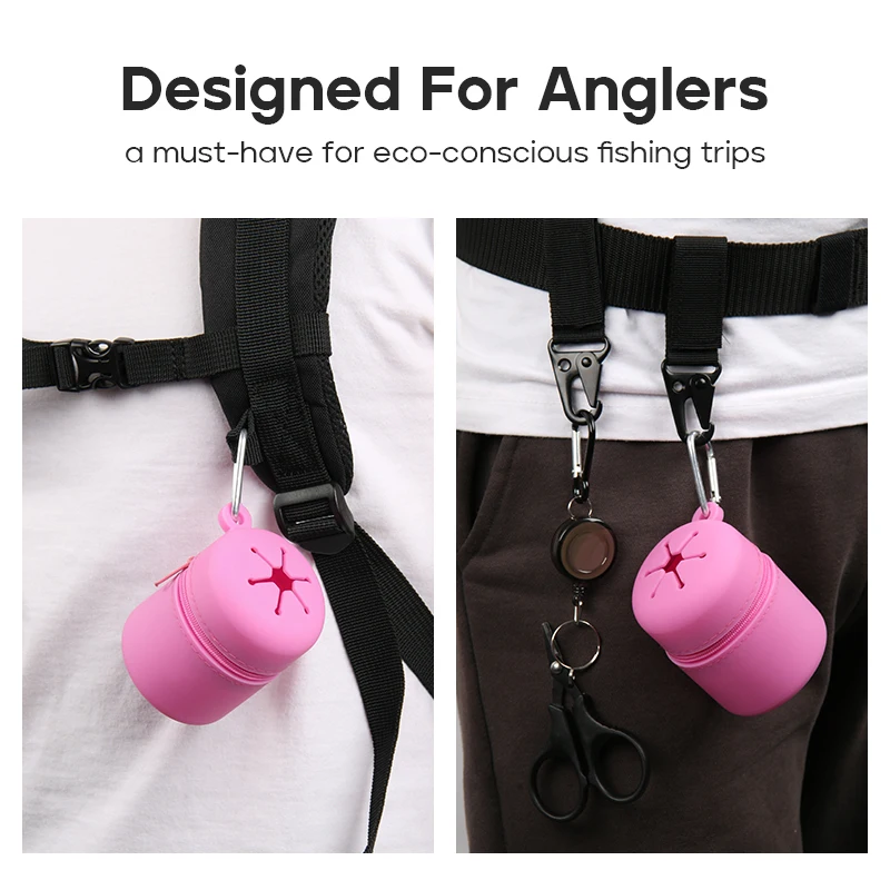 LETOYO 53g سلة المهملات المحمولة سيليكون الحقيبة لصيد الأسماك في الهواء الطلق حبوب اللقاح حماية حلقة تسلق أدوات التخييم في الهواء الطلق