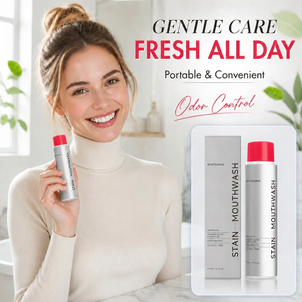 

237ML Fresh Mint Mouthwash Gently Cleans Oral Cavity Leaves Fresh Scent Removes Bad Breath Teeth Care Refreshing Daily Portable