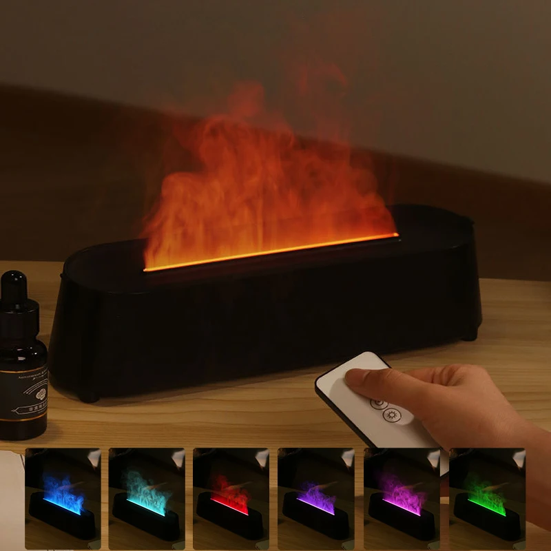 Flame Aroma Diffuser Electric 200ML Aromatherapy Diffuser Ultrasonic Aromatic Air Humidifier Home USB Fragrance Diffusers