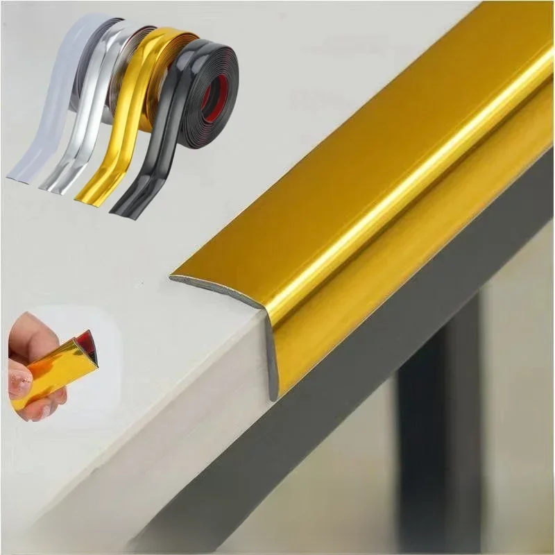 Bande décorative auto-adhésive en PVC, 5/1M, autocollant mural, bande anti-collision, bande de protection pour pare-chocs, bord de meubles, protection d'angle mural