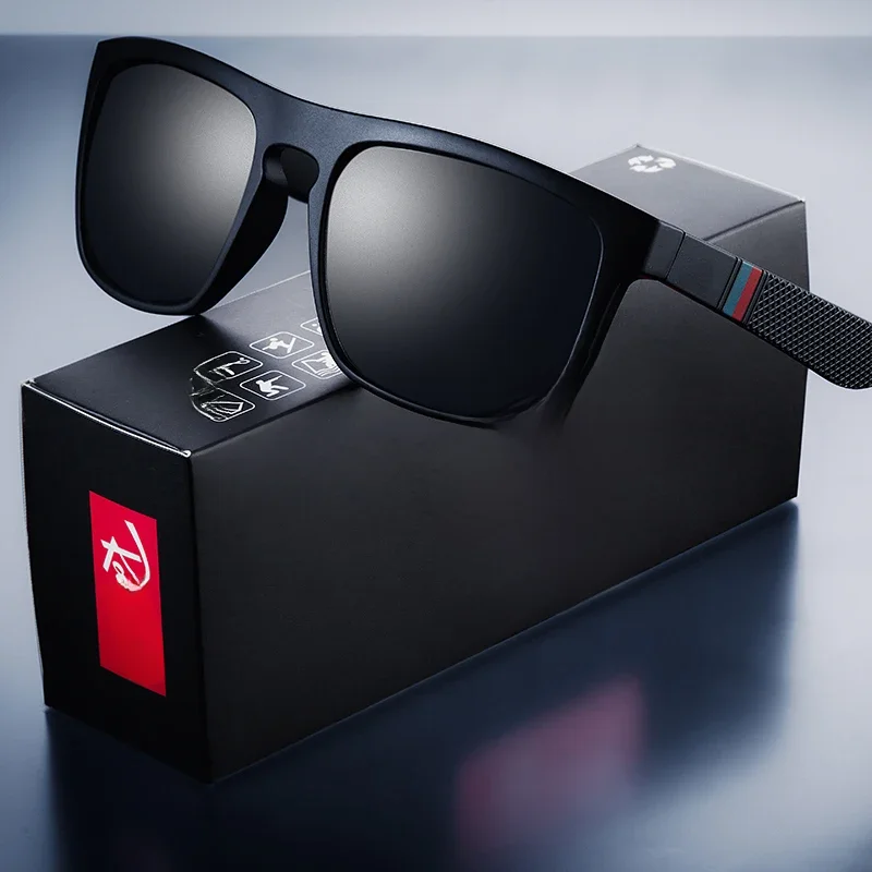 Modne kwadratowe Vintage spolaryzowane okulary mężczyźni kobiety Retro okulary przeciwsłoneczne do jazdy wędkarskiej okulary UV400 — zdjęcie 2