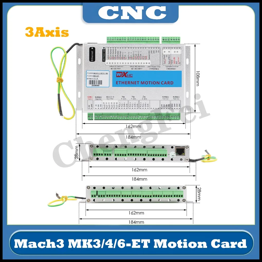 CNC XHC Ethernet 3/4/6 Axis MACH3 Motion Control Card Frequency 2000KHZ Controller Breakout Board For Stepper Motor/Servo Motor