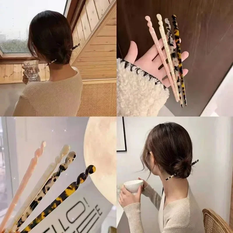 Épingle à cheveux quotidienne minimaliste moderne pour femmes, Simple et élégante, en matériau d'acétate, décoration de cheveux Hanfu
