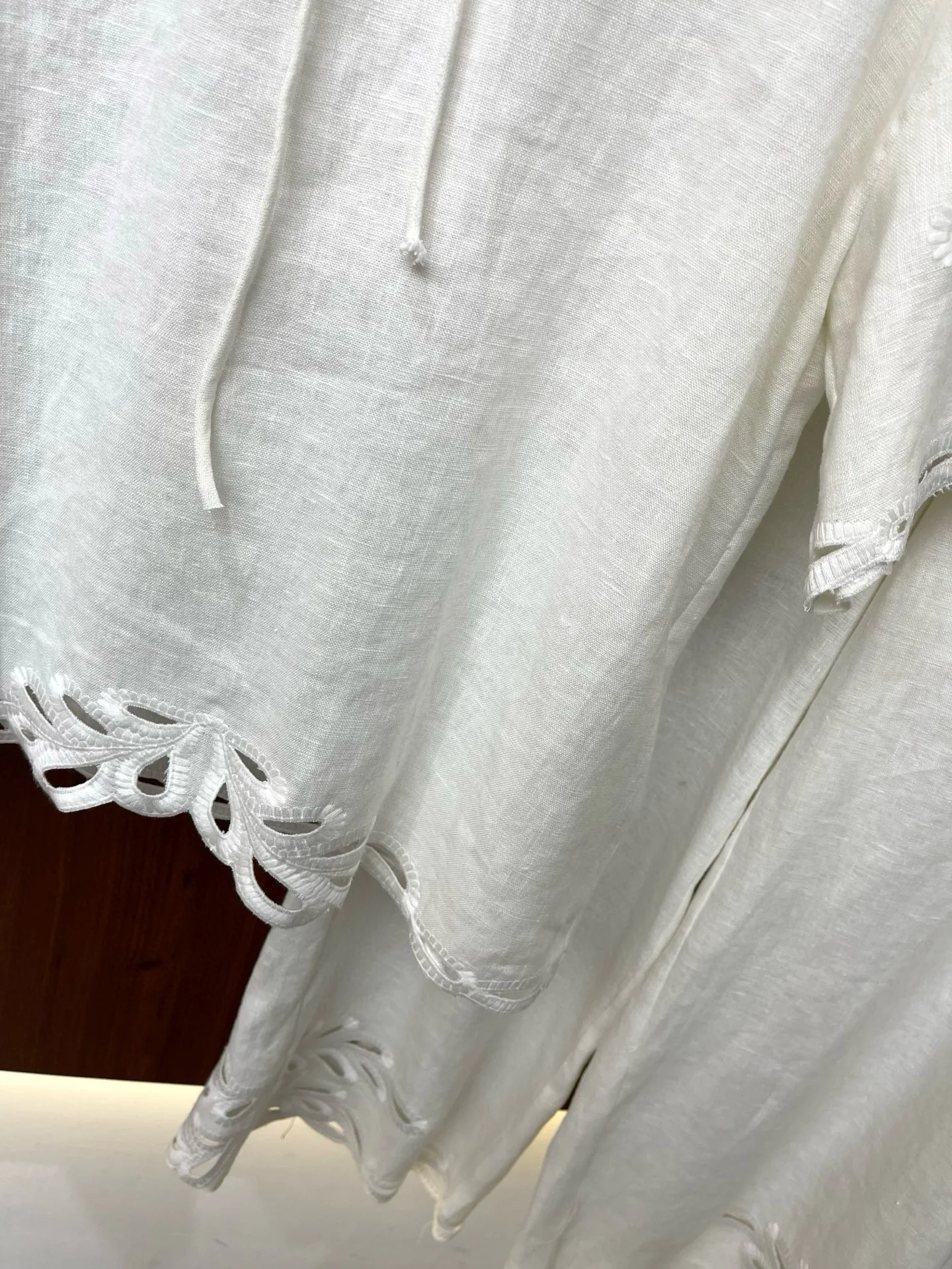 Summer women's french retro hollowed-out 100% linen suit