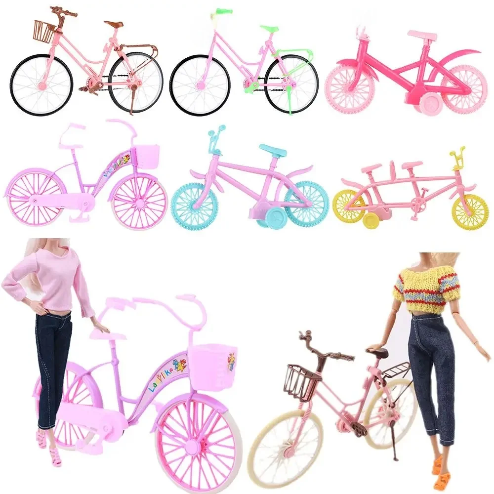 AliExpress SIRENXI Doll Bicycle Pink Miniature Bike Green Plastic Bicycle Outdoor Sports Toy For Barbie Dollhouse Ken Kids Toy Cycling Scene Model